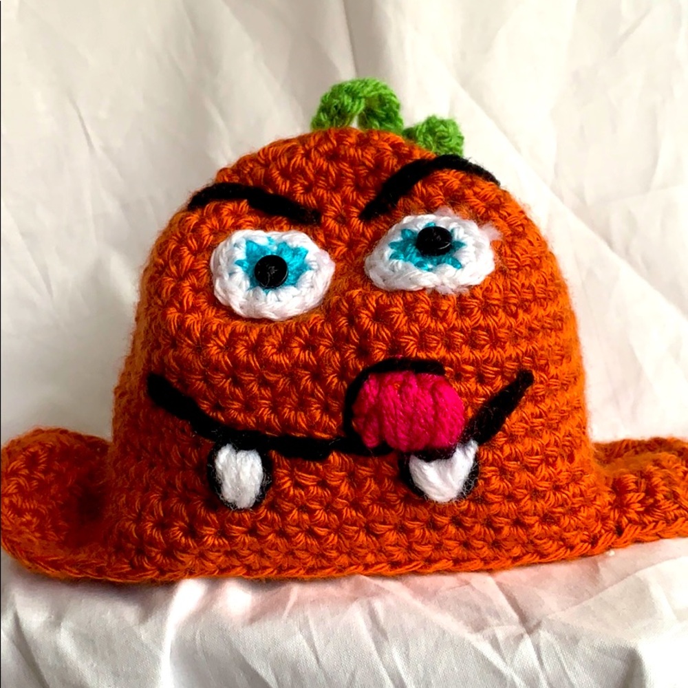 COPY - Pumpkin monster crochet hat